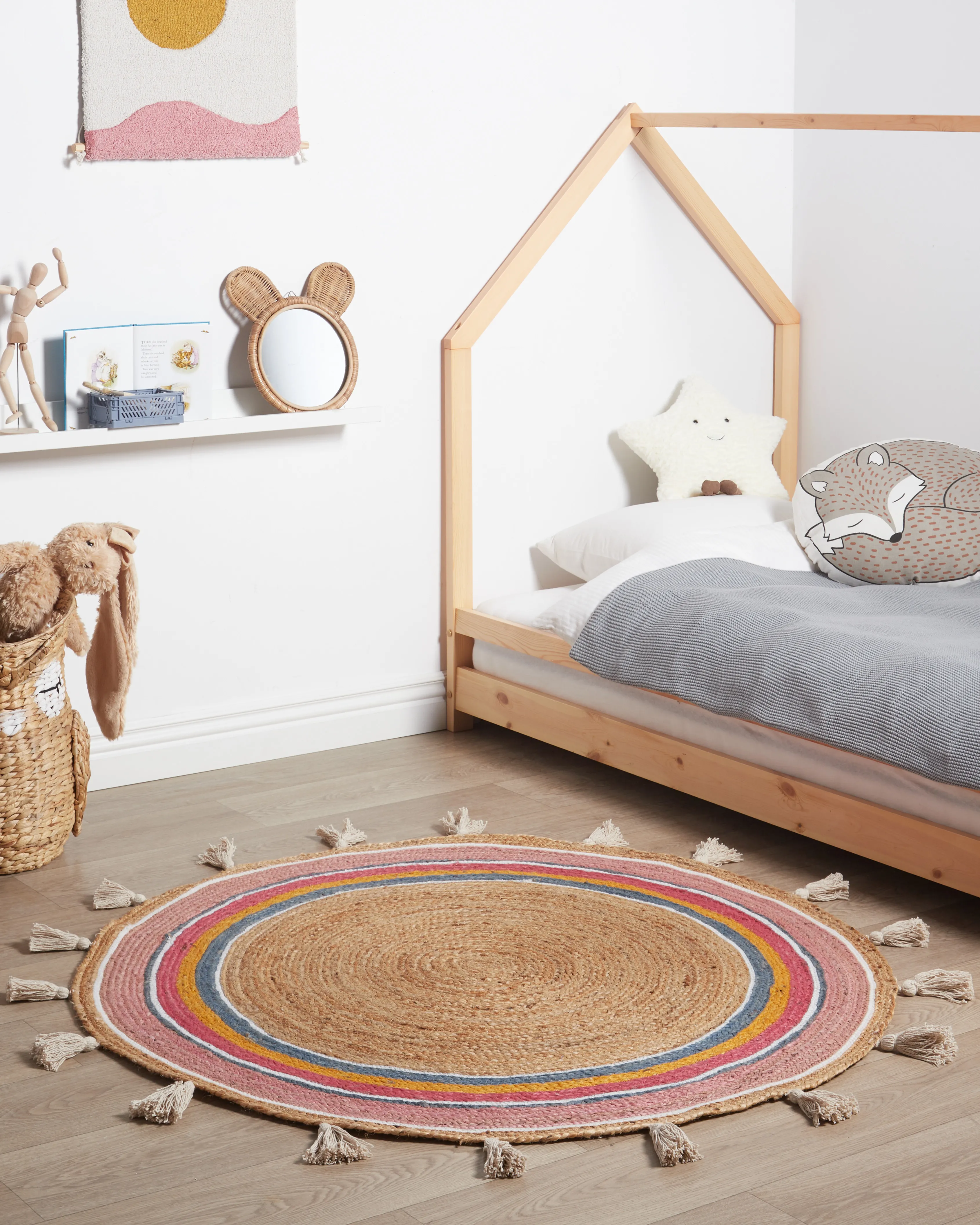 Kindervloerkleed ZANAVI Meerkleurig ø 120 cm Jute