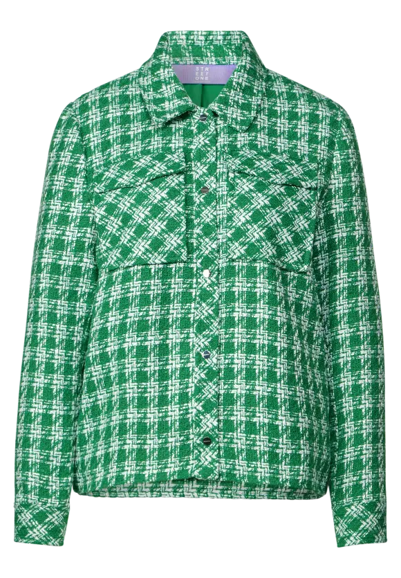 Kurze Bouclé Jacke - arty green