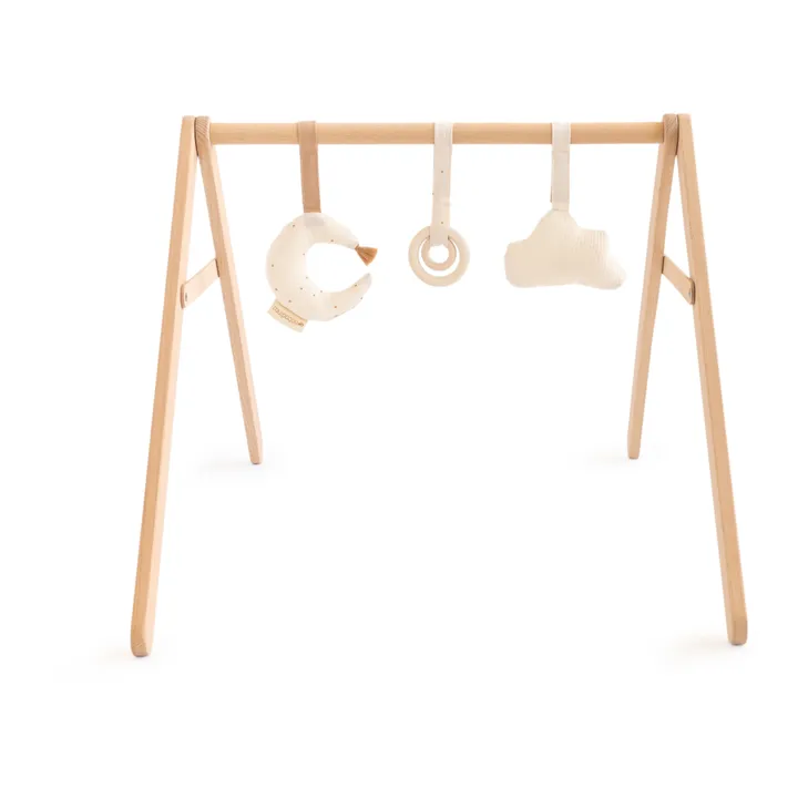 Nobodinoz Arche d'éveil en bois et ses jouets | Crème