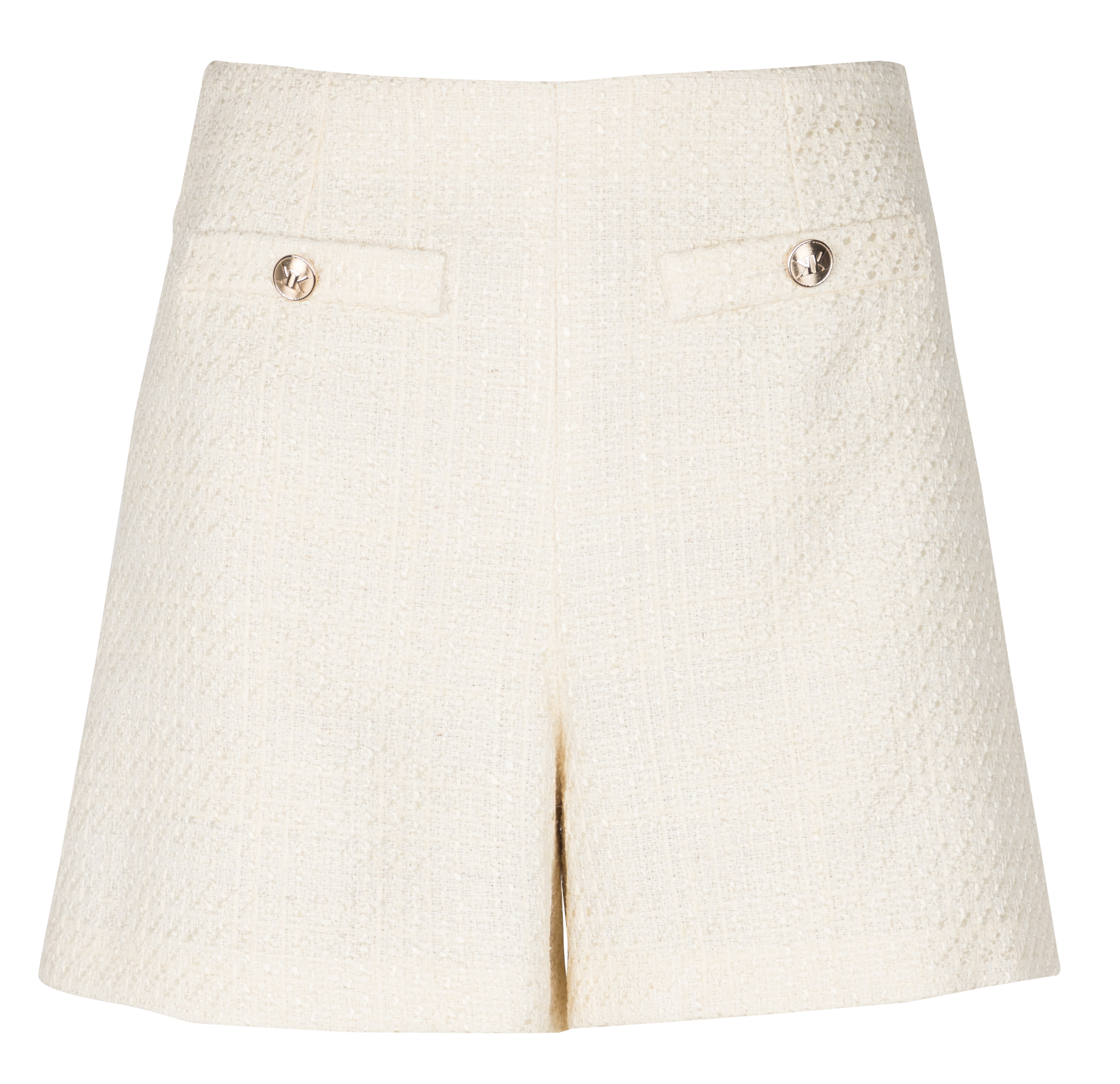 HALLY - Short texturé taille haute | Blanc