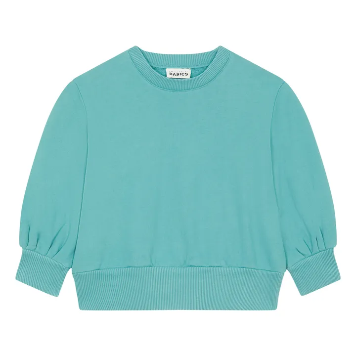 SMALLABLE BASICS Sweat Fille Boxy Molleton Bio | Vert Menthe