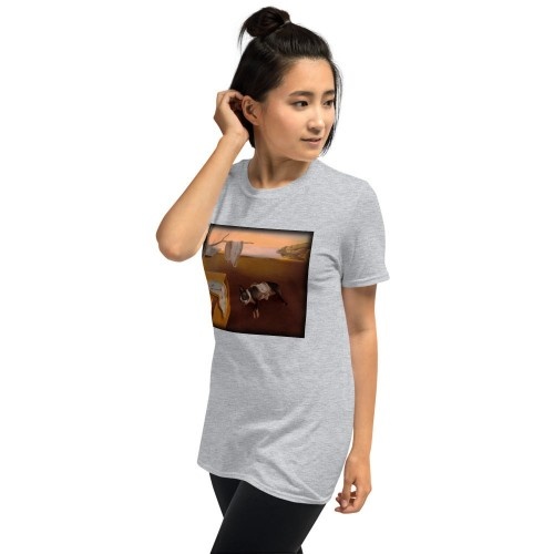 Camiseta feminina Mascochula, estampa moderna de Dali, personalizada com seu pet, cinza