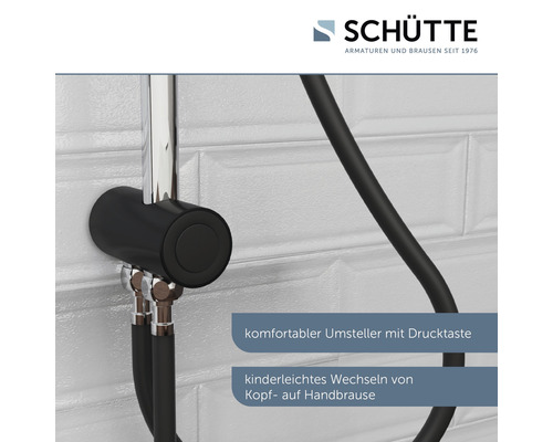 Douchekolom inclusief omstelling Schütte Matao Rain zwart