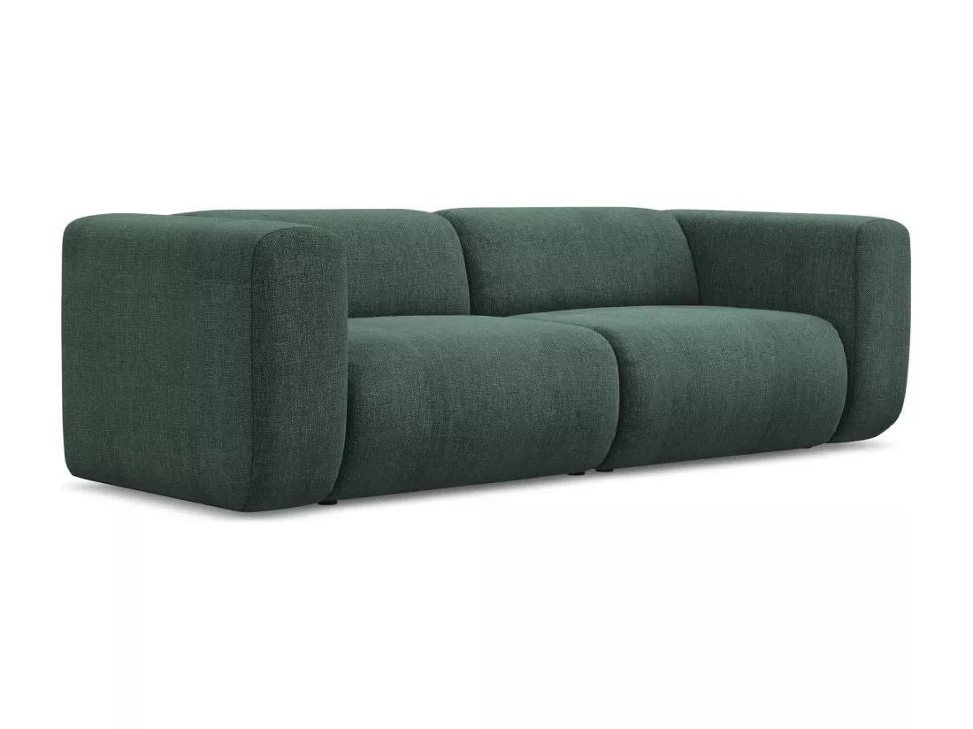 Canapé modulable 3 places en tissu chenille - vert - EKAHI