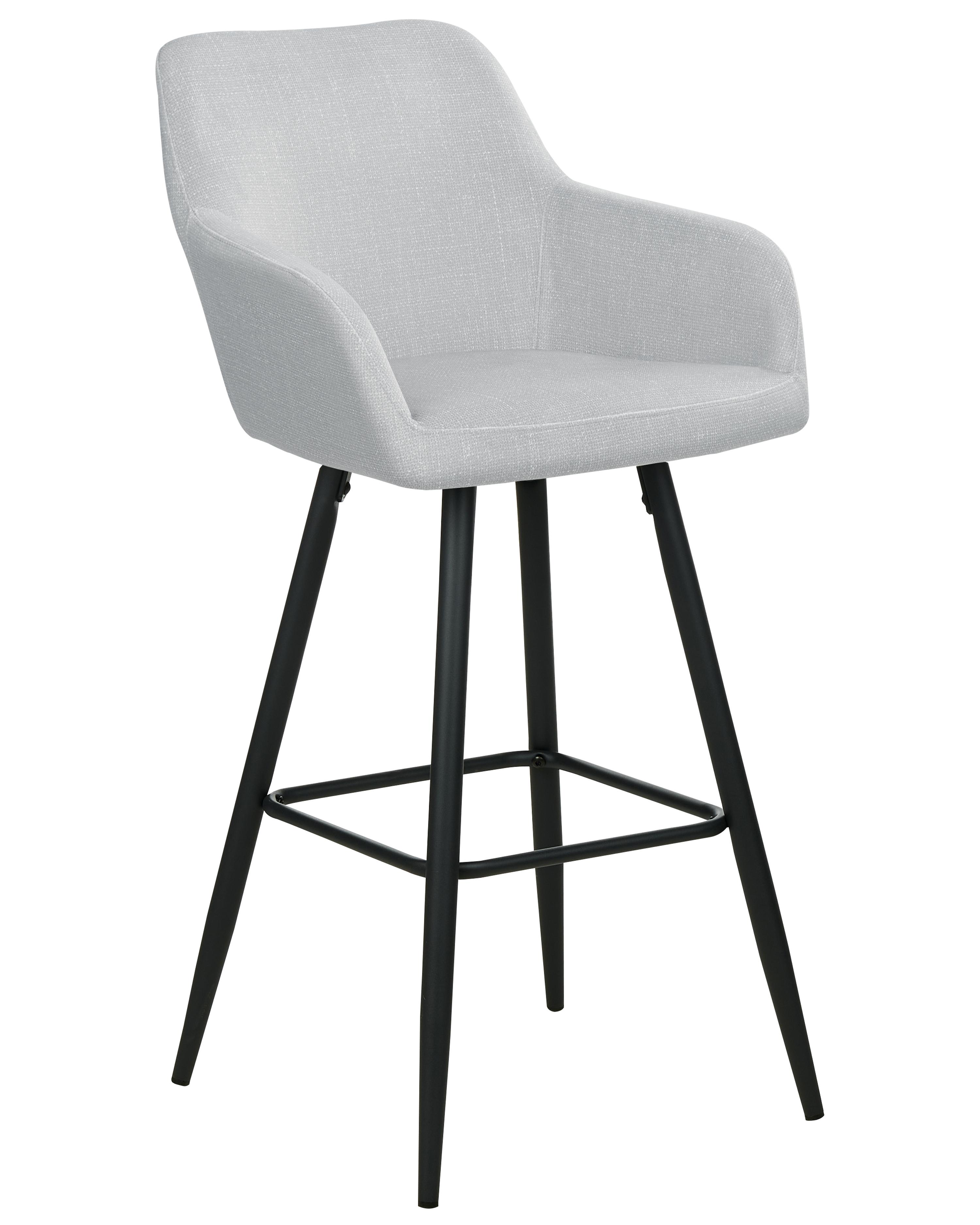 Set van 2 barstoelen CASMALIA Fluweel Lichtgrijs