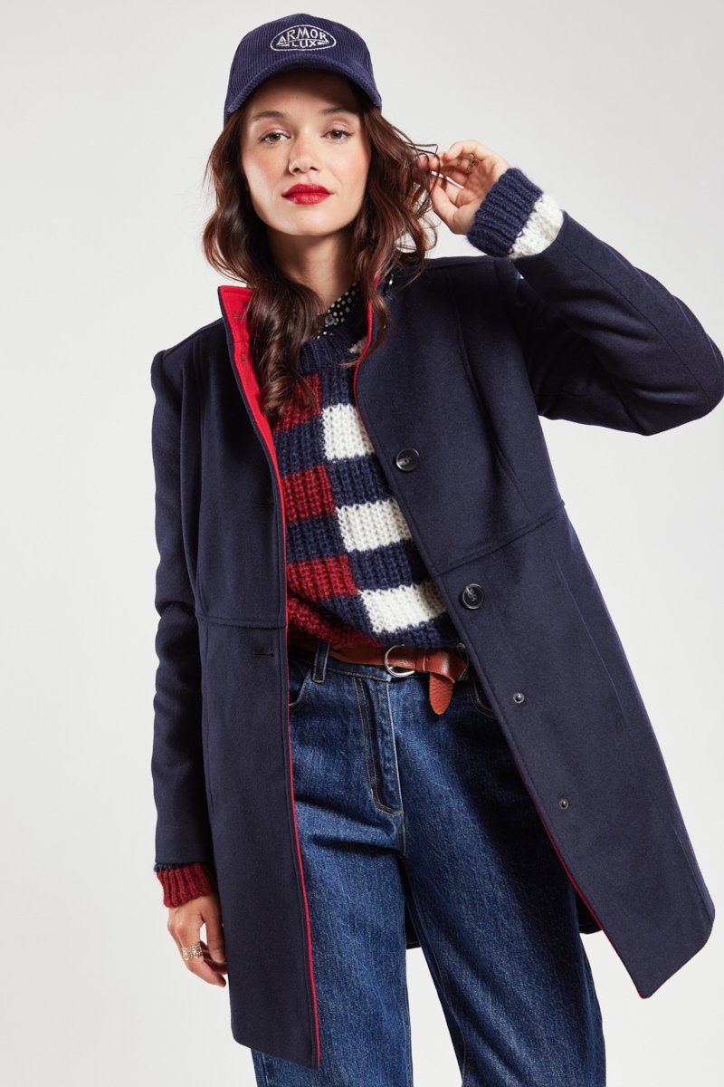 Manteau bi-colore - laine