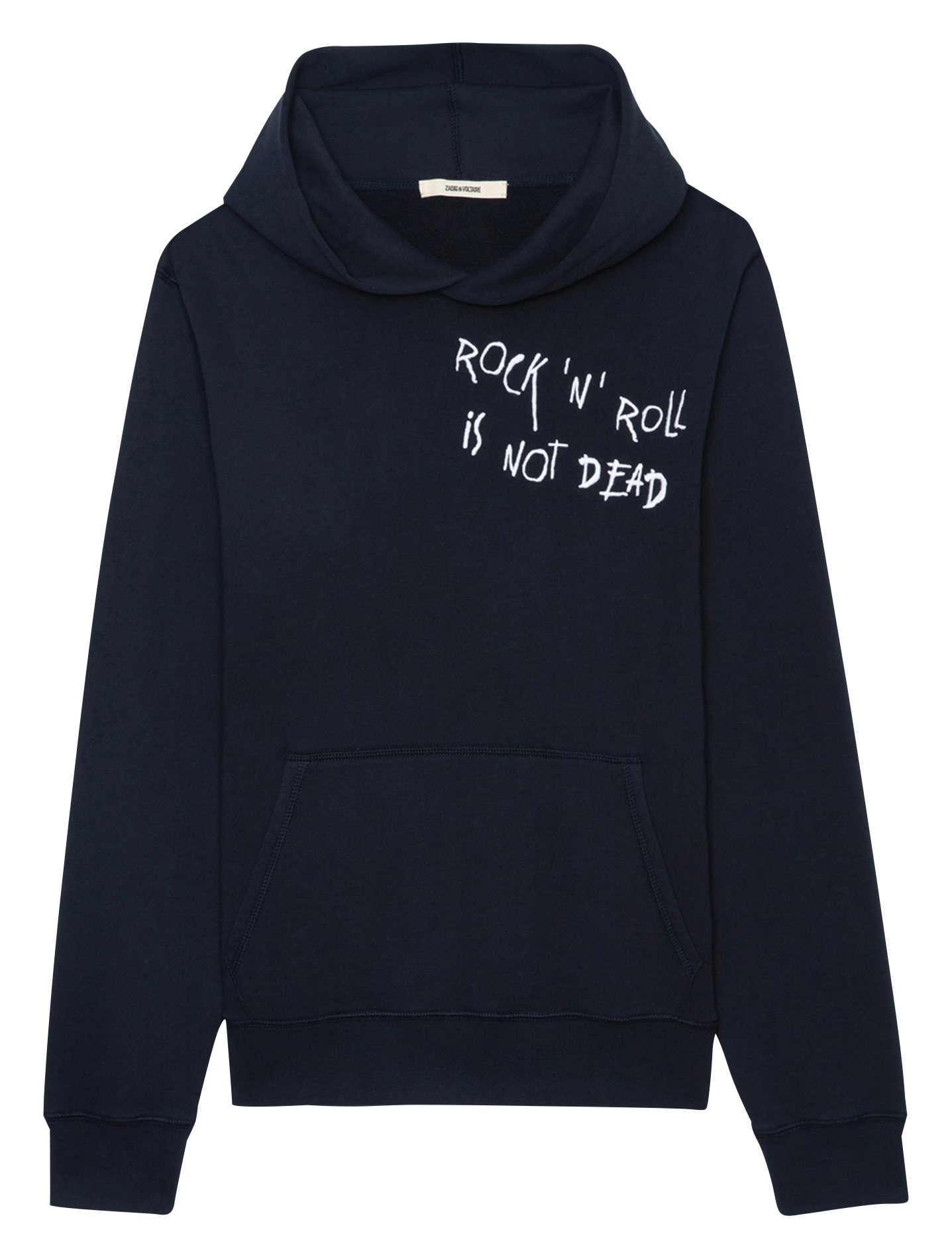 SANCHI - Sweat à capuche brodé en coton bio | Bleu