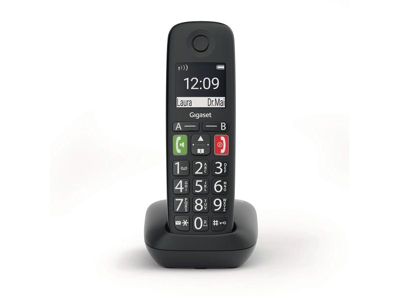 Gigaset Schnurlostelefon E290 Schwarz Ein Grosstastentelefon für alt und jung