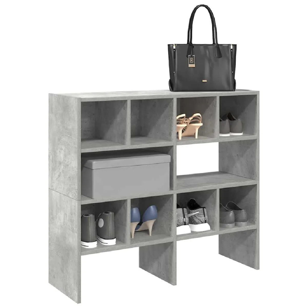 vidaXL Étagères à chaussures - Gris Béton