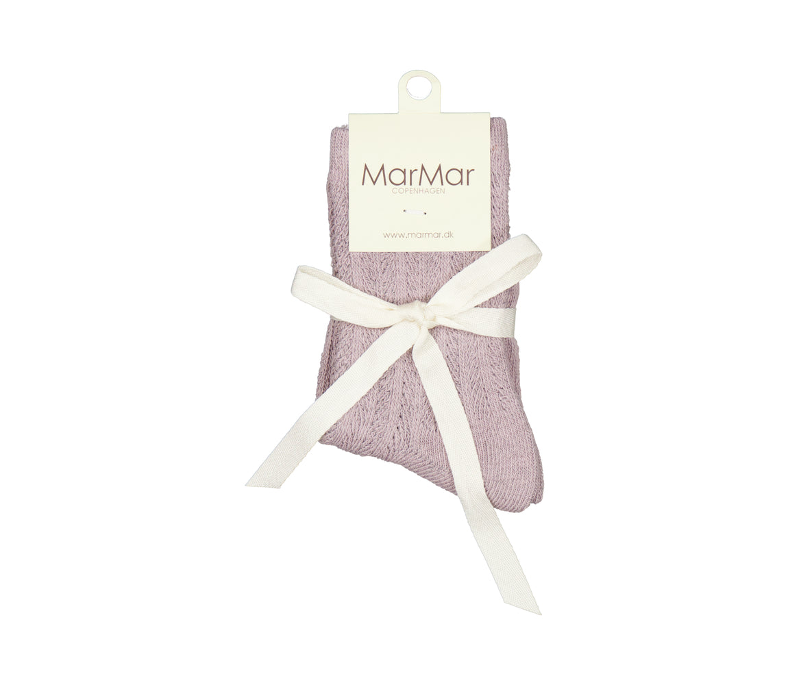 Knee Socks Pointelle, Strømpebukser - Airy Purple