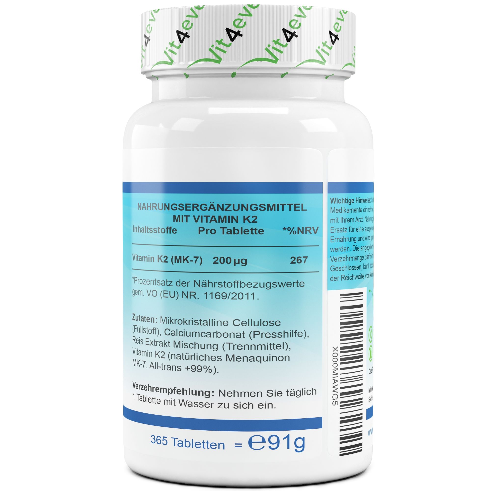vit4ever Vitamin K2 - K2Vital - Menaquinon MK-7