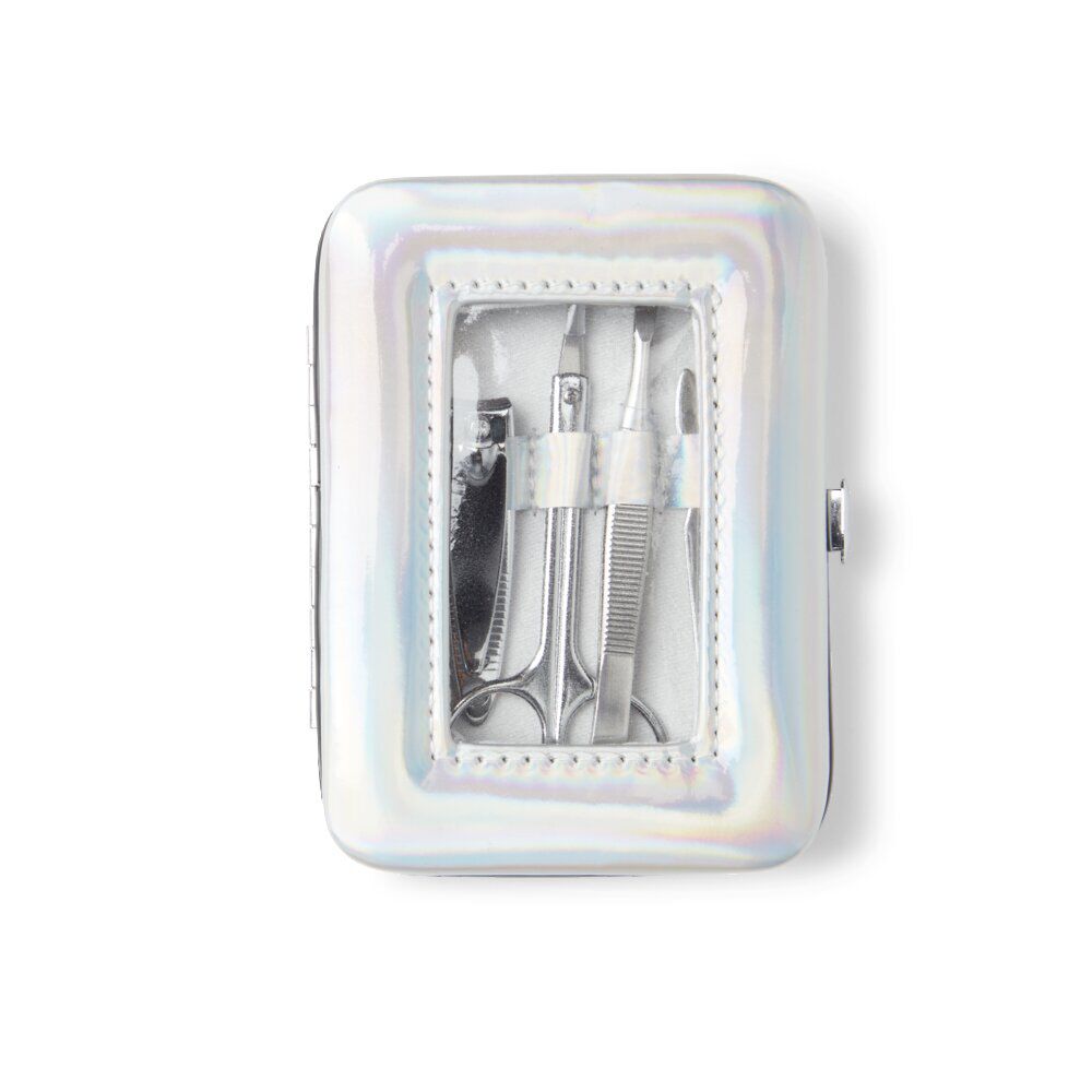 Set manucure 5 pièces avec trousse iridescente - 4 modèles