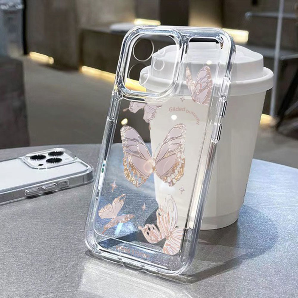iPhone 14 Pro Max Gummi Case Schutzhülle mit Kameraschutz - Gilded Butterfly