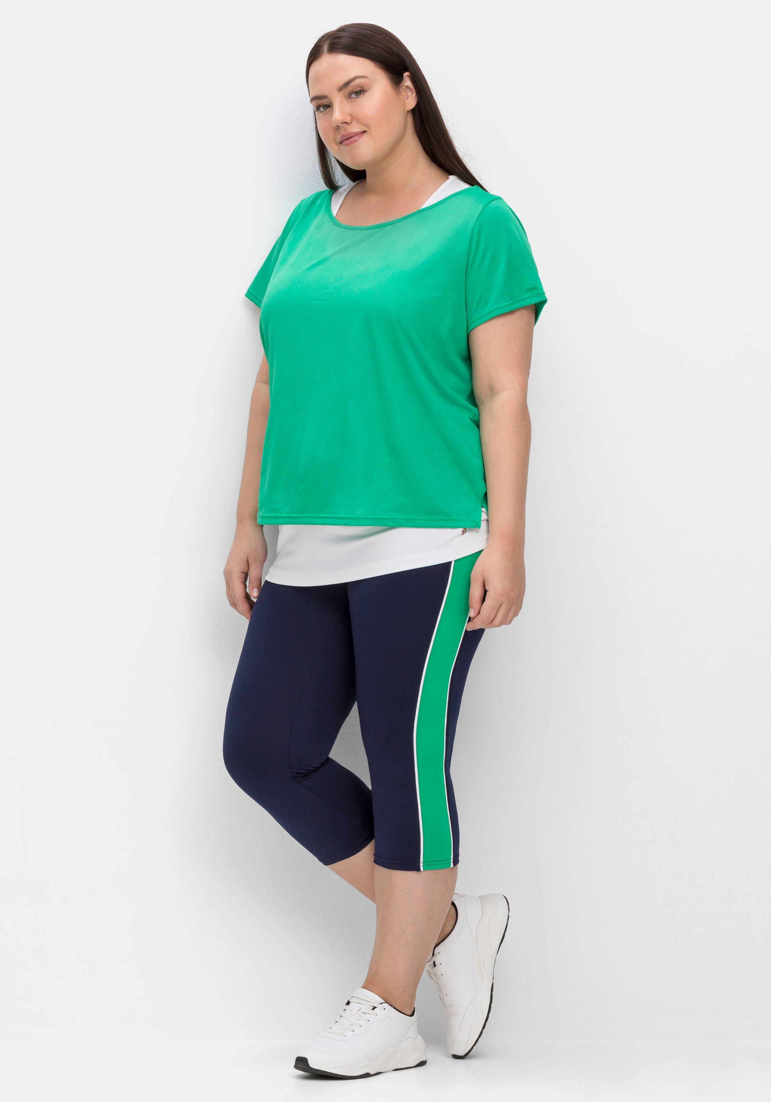 Sporthose in Caprilänge, mit Kontraststreifen