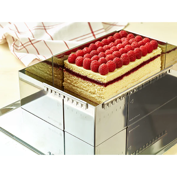 Cadre à entremets rectangulaire adaptable inox 21,5 cm De Buyer