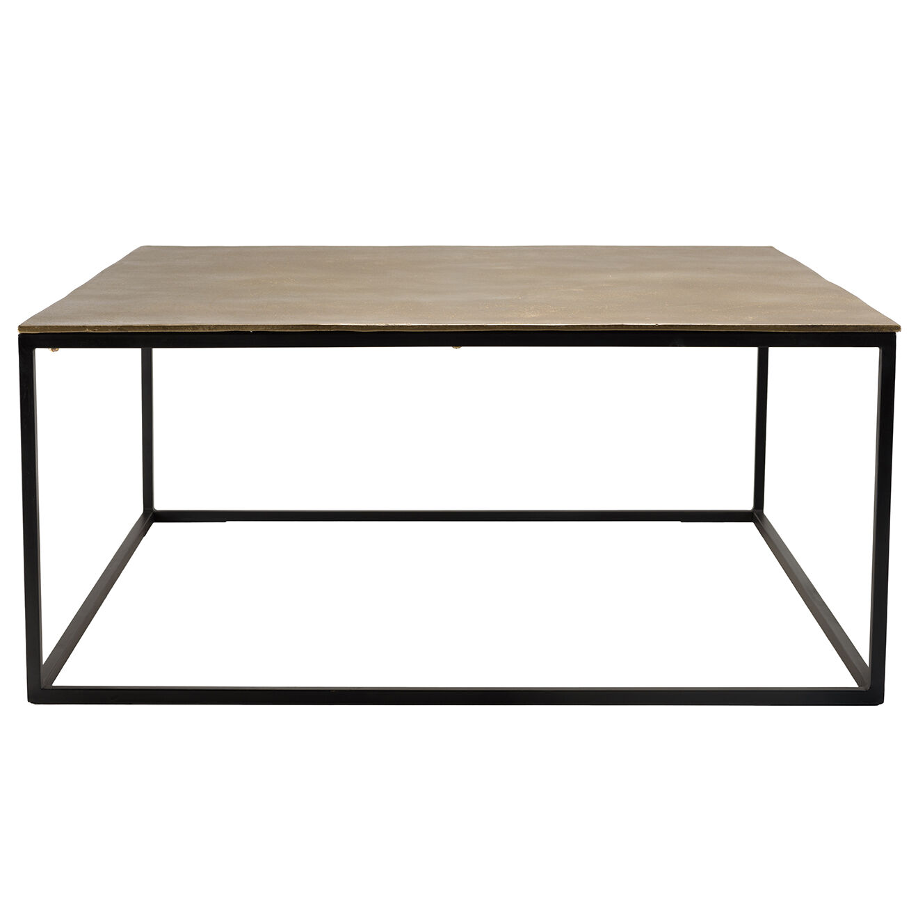 Macabane Table basse carrée Jonas doré/noir - 90x90x40.5 cm