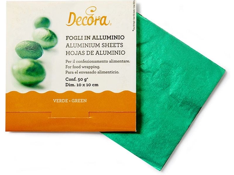 Decora Guetzli-Verpackung Aluminiumfolie Grün, 150 Blatt Ostereier Verpackung – alufolie farbig