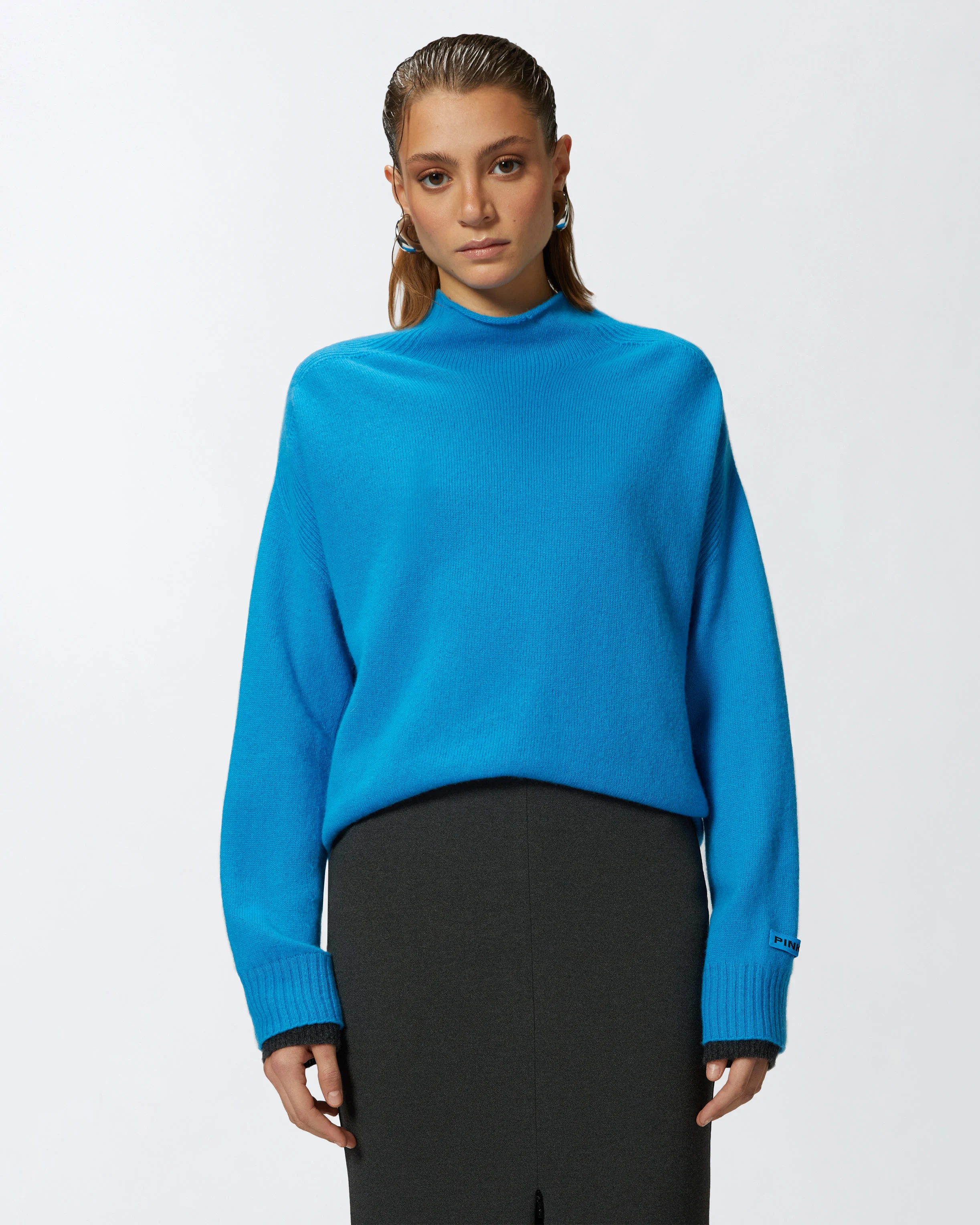 Pull à col officier | Bleu