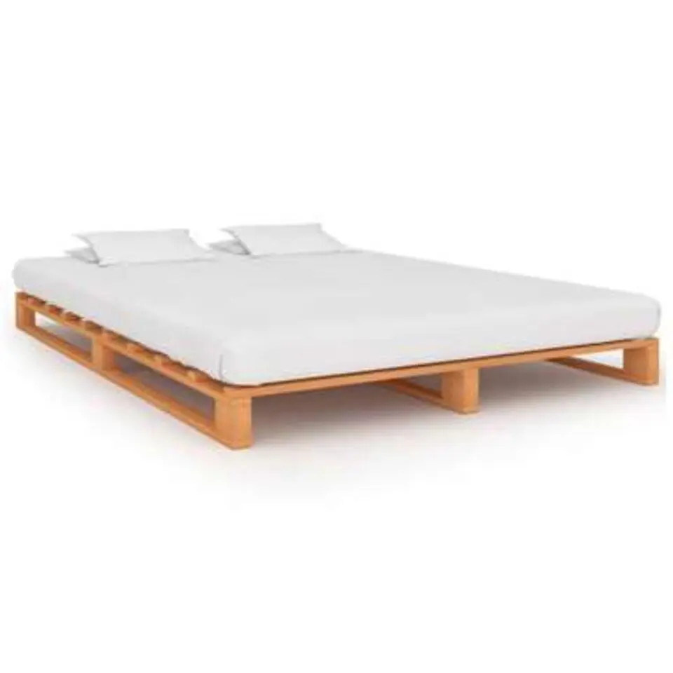 vidaXL - Bed frame pallet - Bruin - Massief grenenhout - 180x200 cm