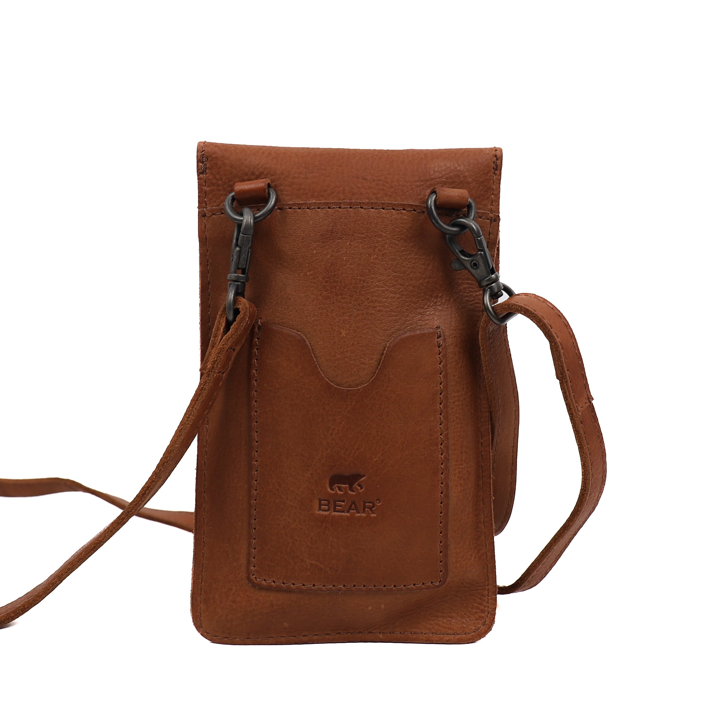 Telefoontasje 'Priya' cognac Cognac