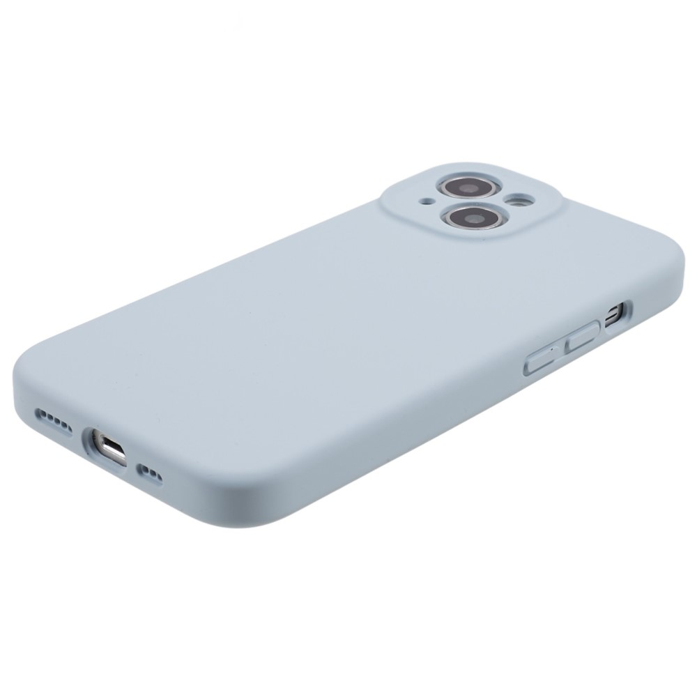 iPhone 15 Silikon Case Hülle mit Kameraschutz - Hellblau