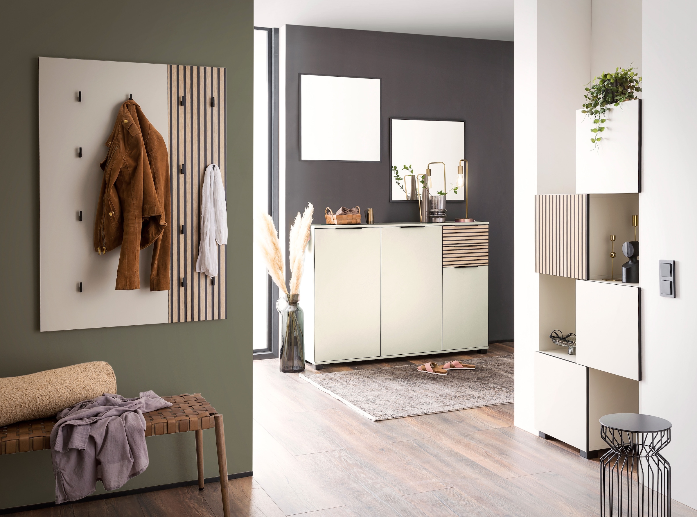 welltime Garderobenpaneel »Alexa, Breite 73 cm made in Germany« Mit Akustikprint, 16 Kleiderhaken