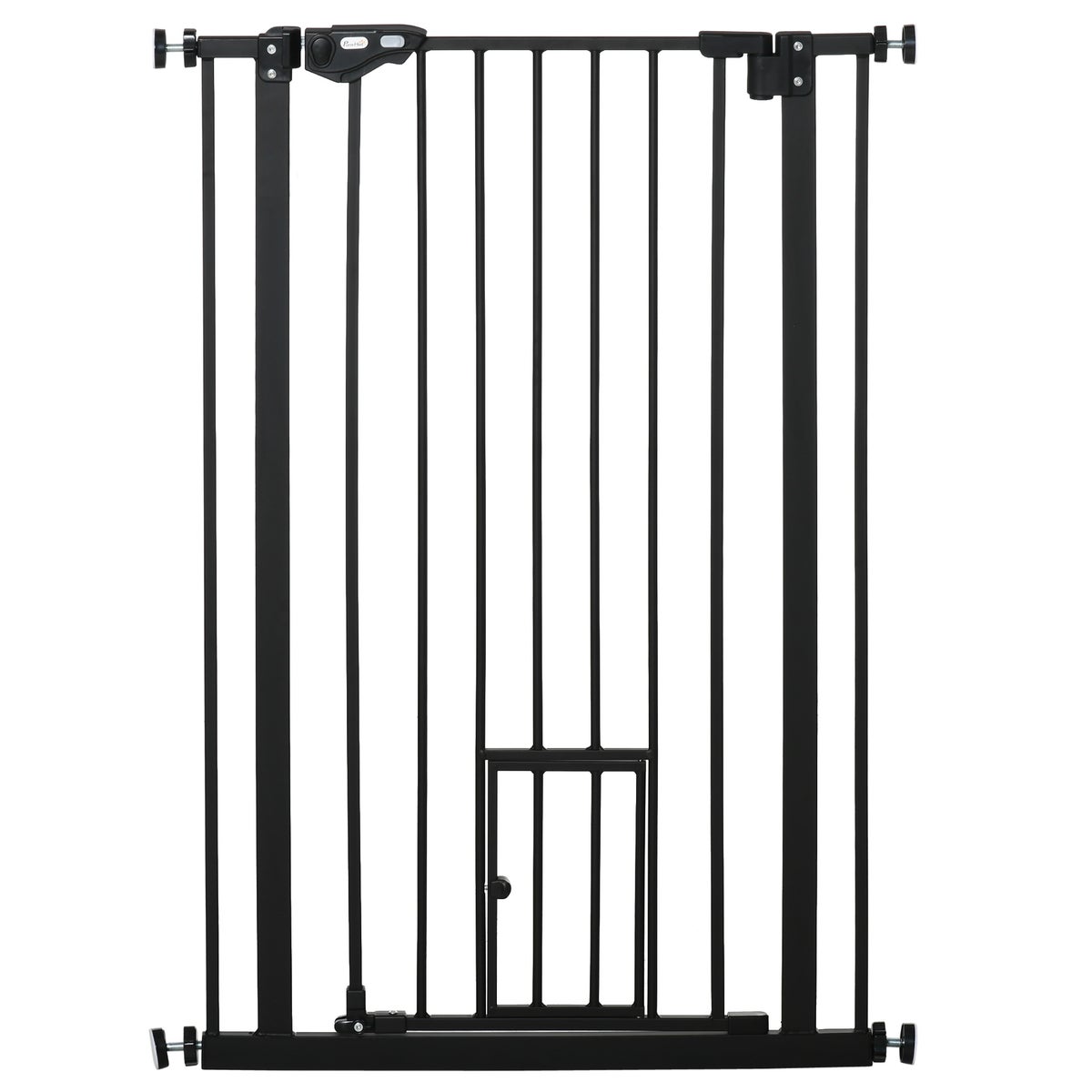PawHut veiligheidshek, 74-80L x 3,5B x 104,1H cm, staal, kunststof, zwart