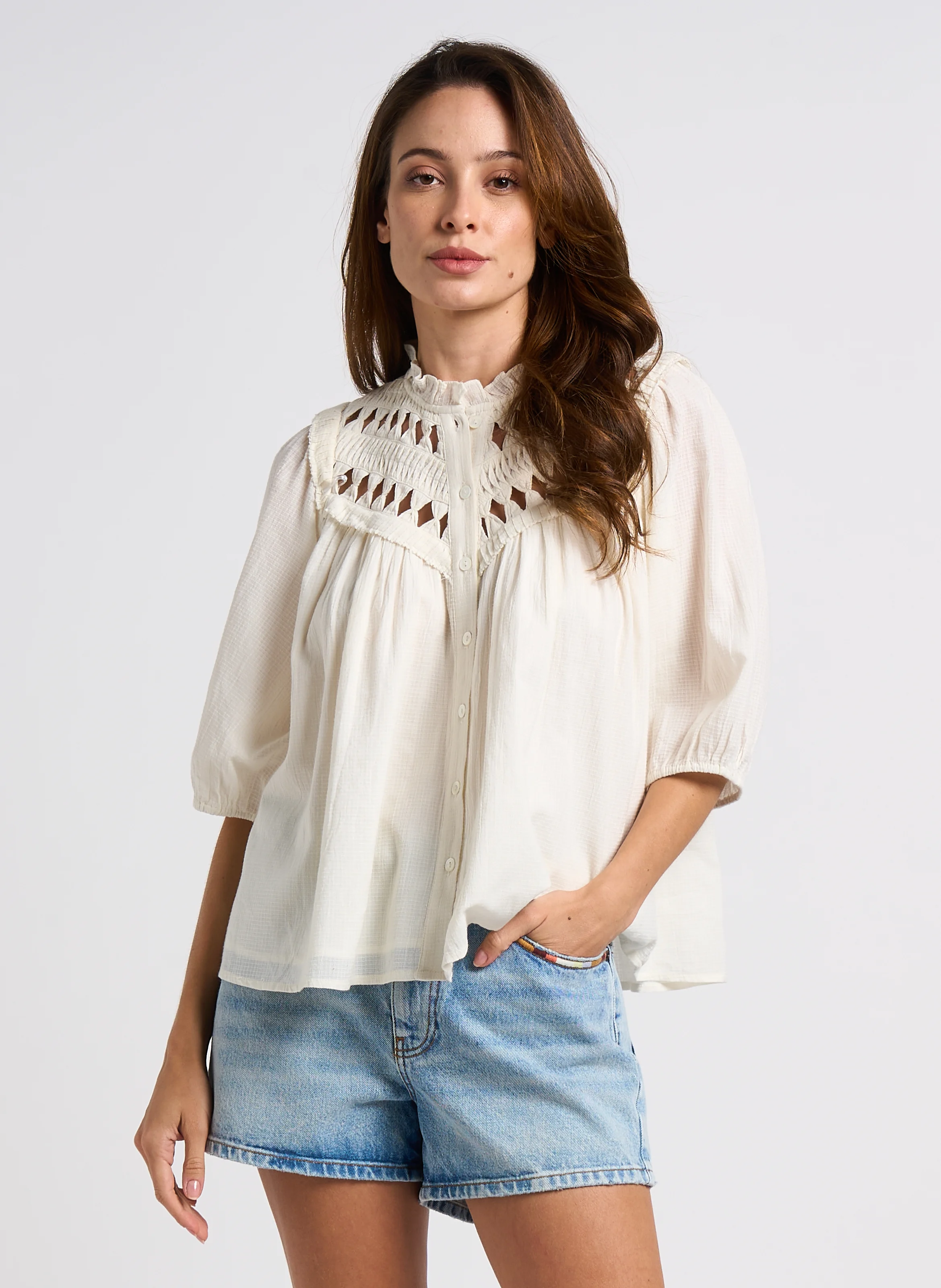BELUNA - Blouse ample en coton| Beige