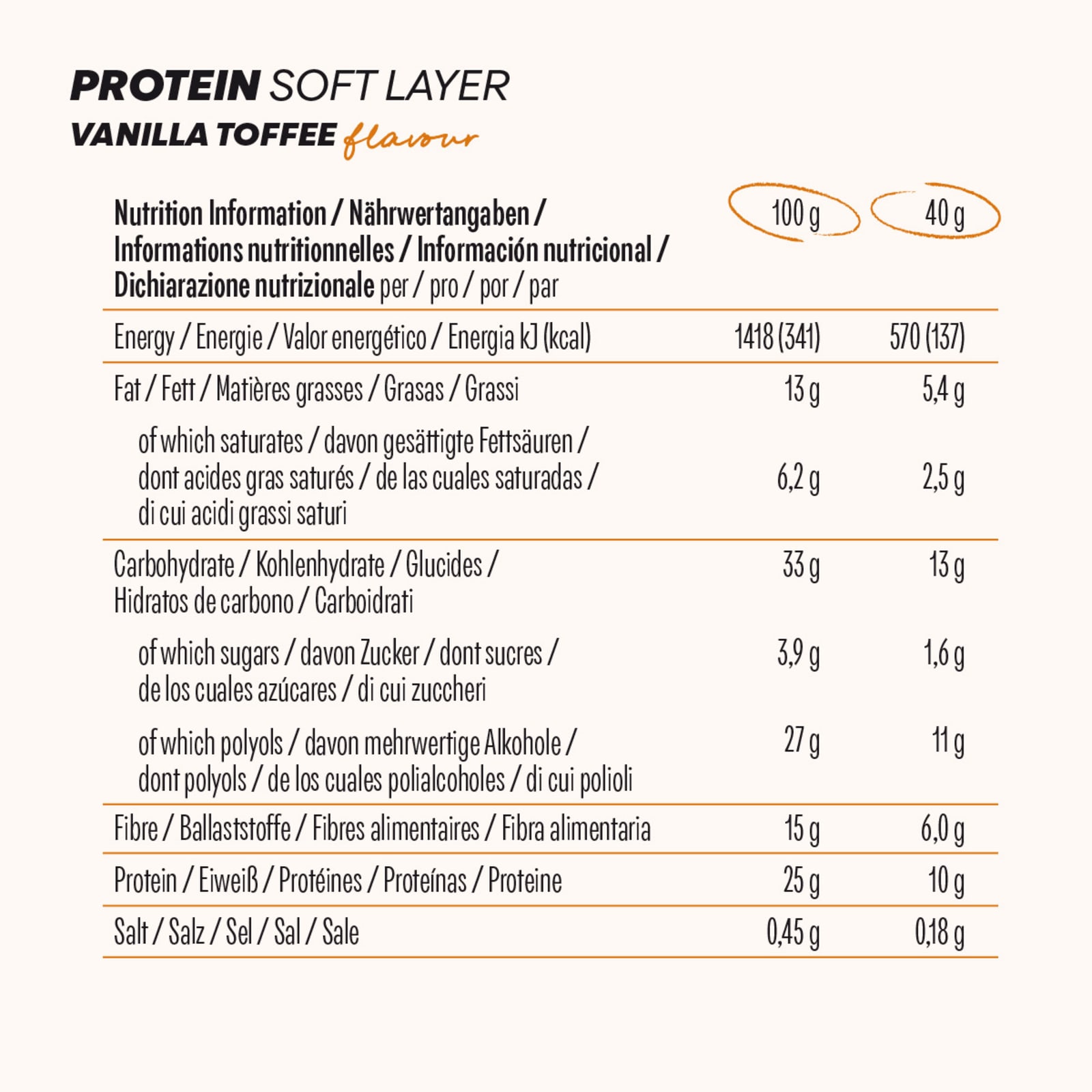 Protein Soft Layer - 12x40g - Vanilla Toffee