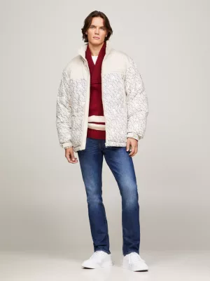 Jaqueta puffer TH Warm New York com estampa de monograma