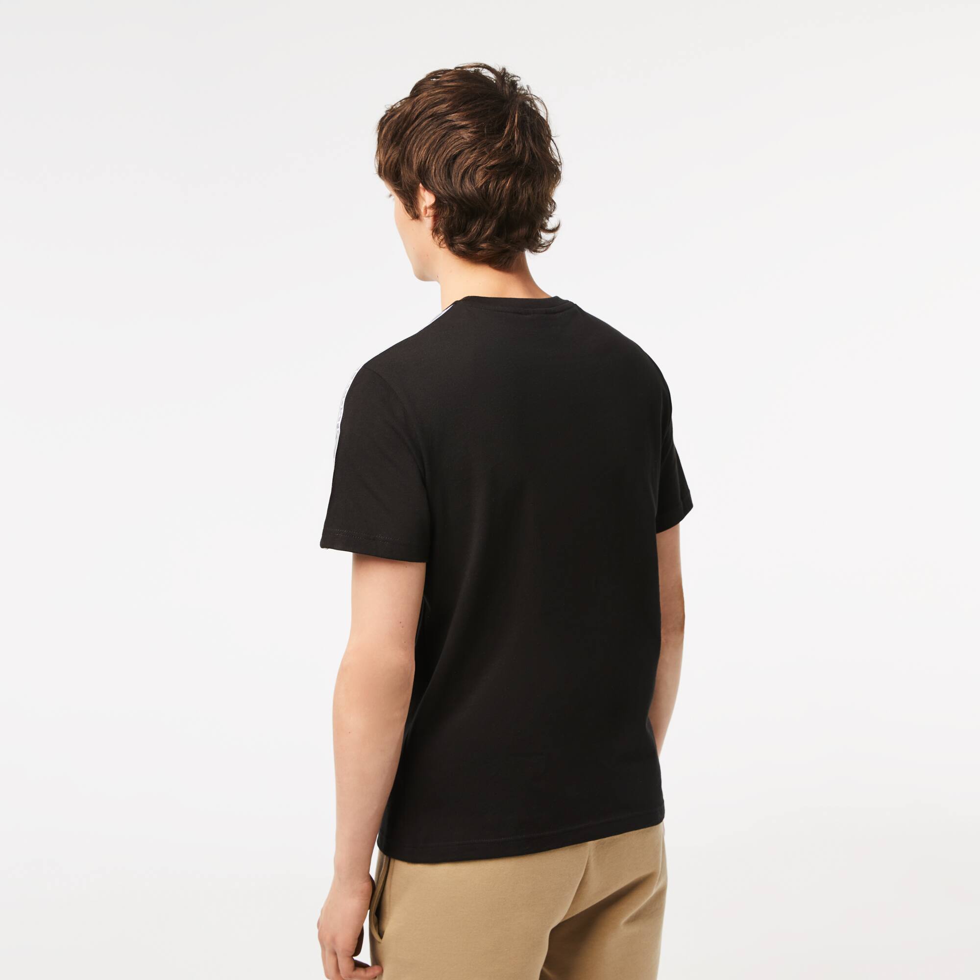Herren LACOSTE T-Shirt mit Logostreifen T-Shirts - Schwarz - Lacoste - Herren
