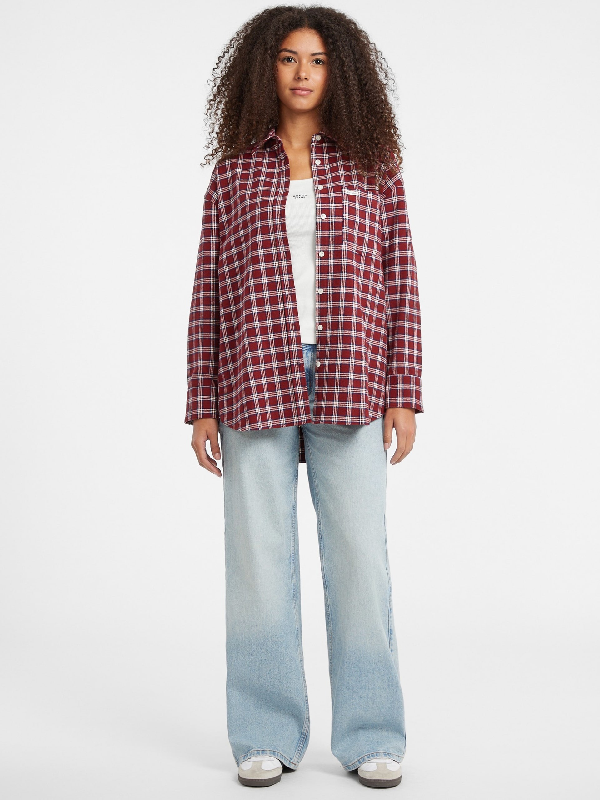 Camisa xadrez oversized com bolso