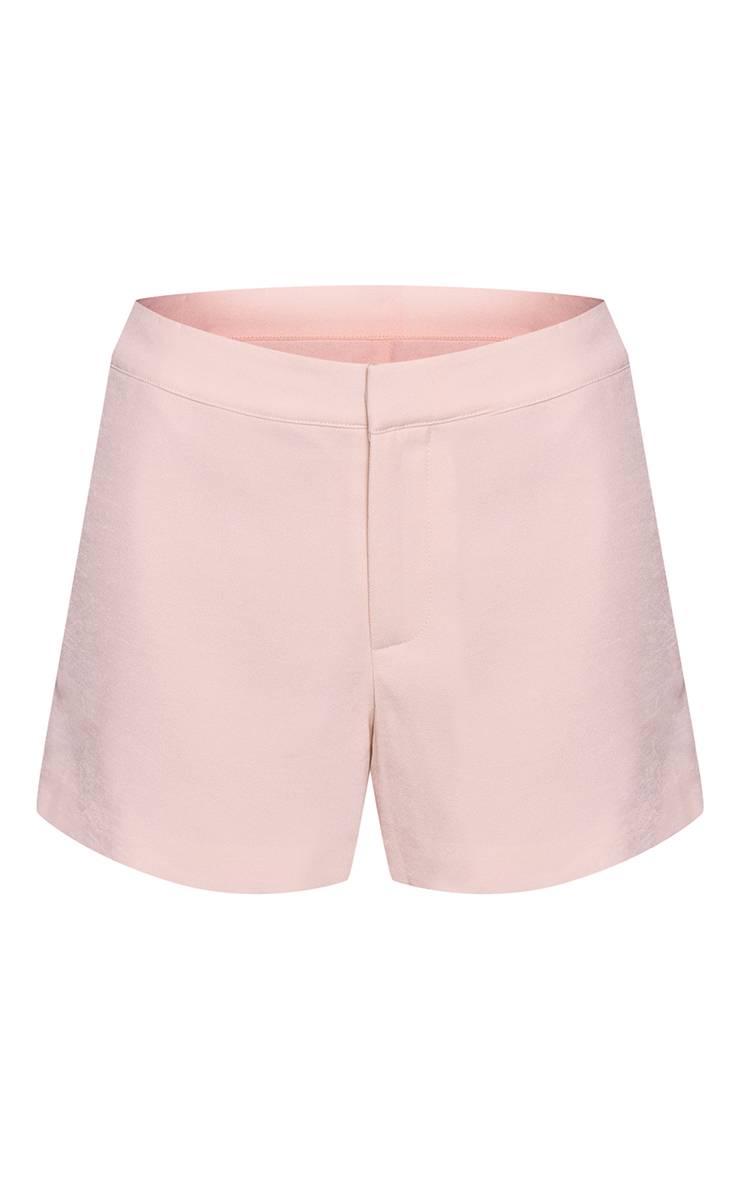 Crème Short Long À Boutons Contrastés Ensemble Coordonné
