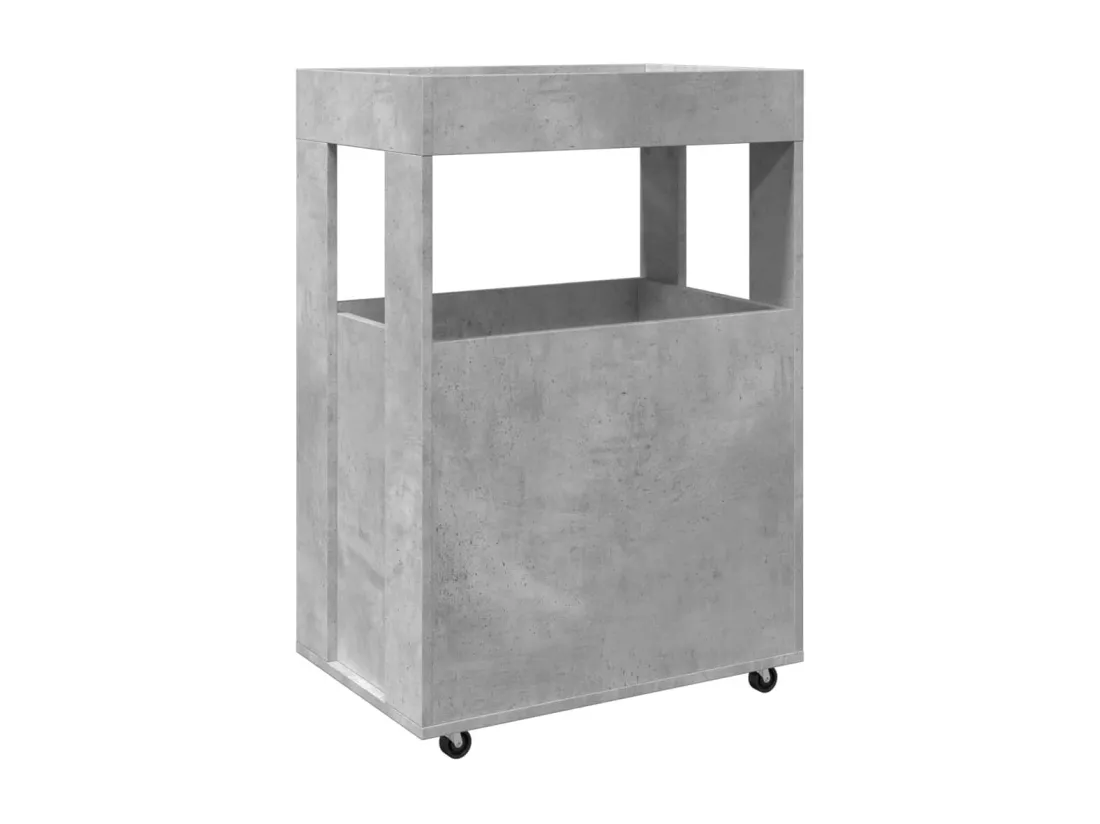 Chariot de bar gris béton 60x39,5x89 cm bois d'ingénierie