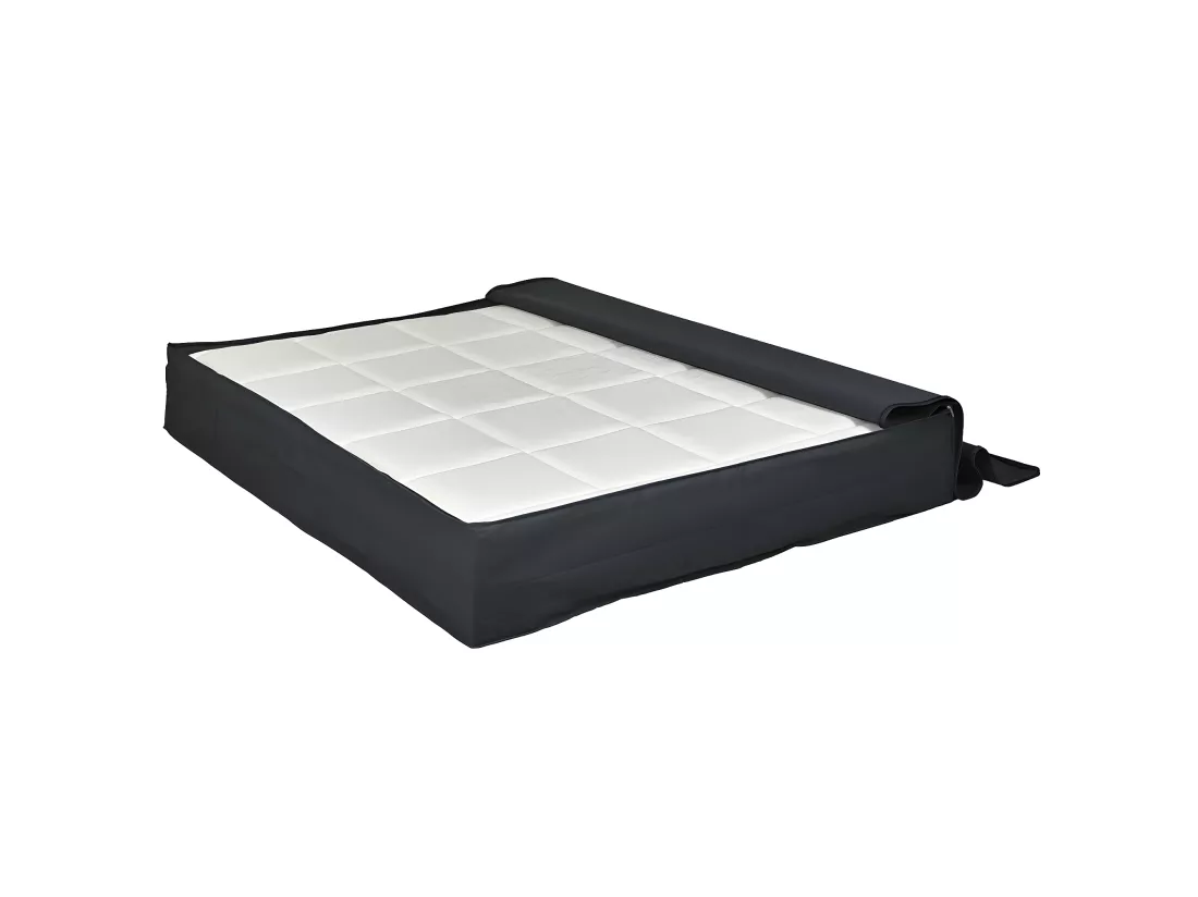 Housse de rangement de matelas 21 cm 160x200 cm tissu noir SOMNUM