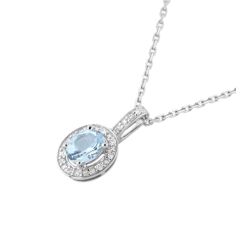 Collier Femme - topaze - Or 18 Carats - Longueur : 42 cm