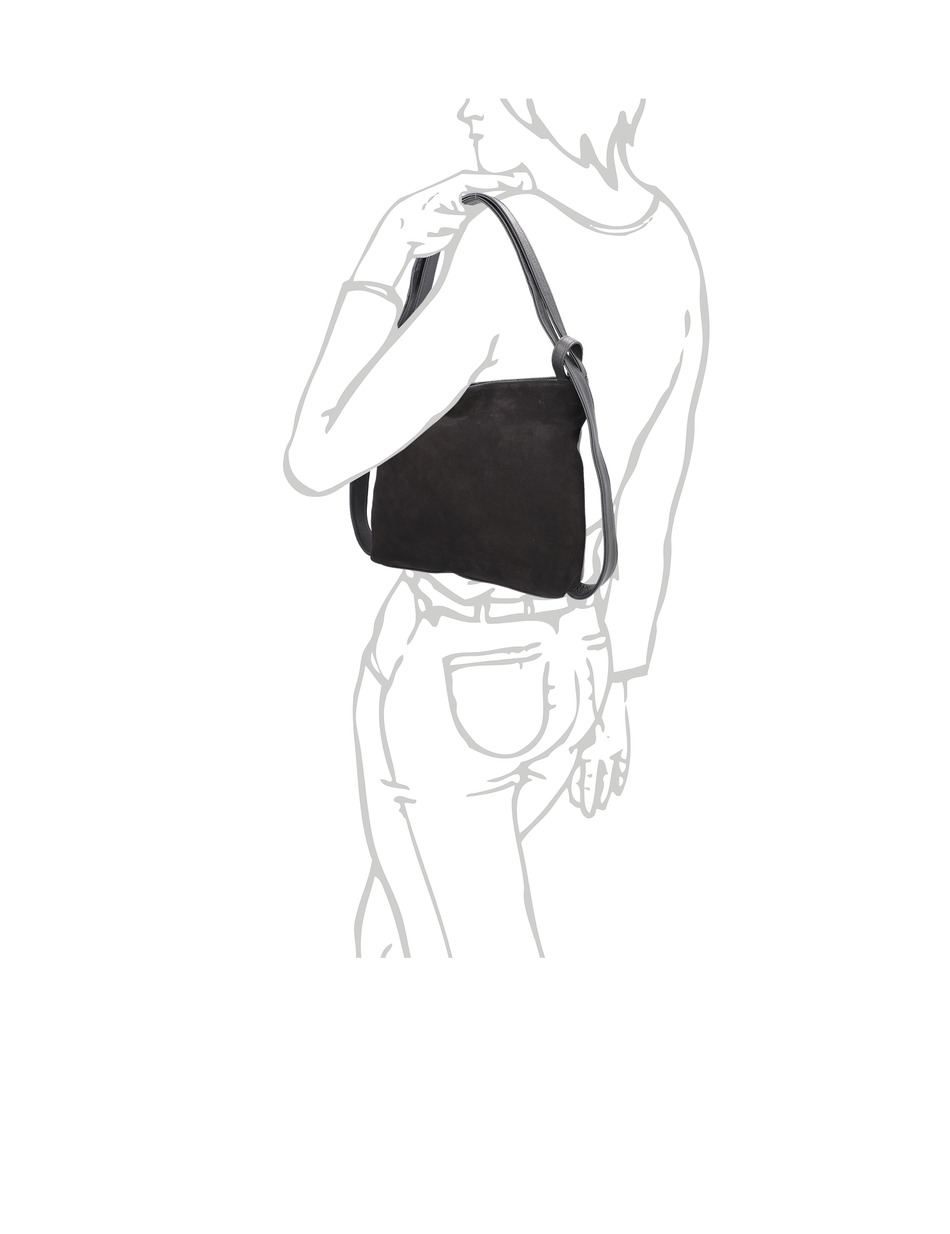 Veloursleder Hobo Bag