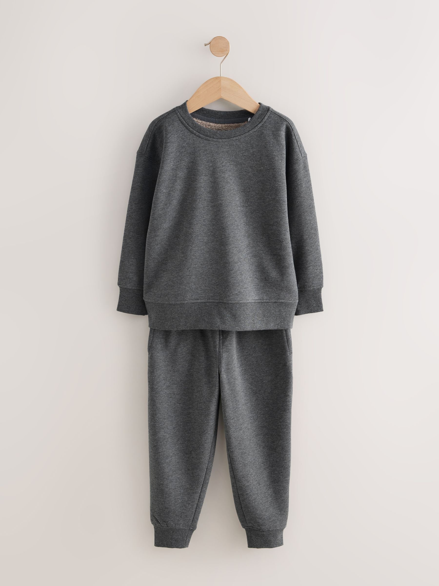 Grijs - Enkele behaaglijke fleece pyjama (3 - 16 jr)