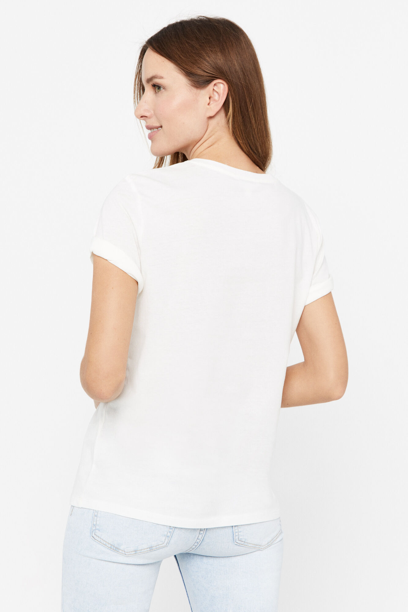 Camiseta com estampa de coração - Branca