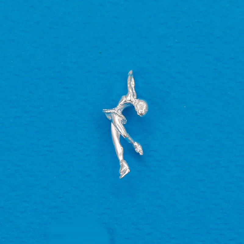 Pendentif patineuse cambrée - Argent massif