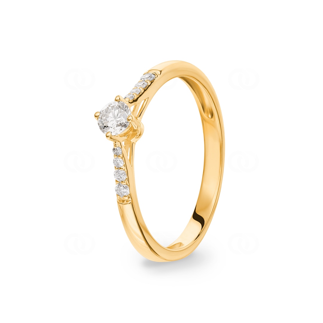 0.25 Karat Diamantring 750/18 K Gelbgold