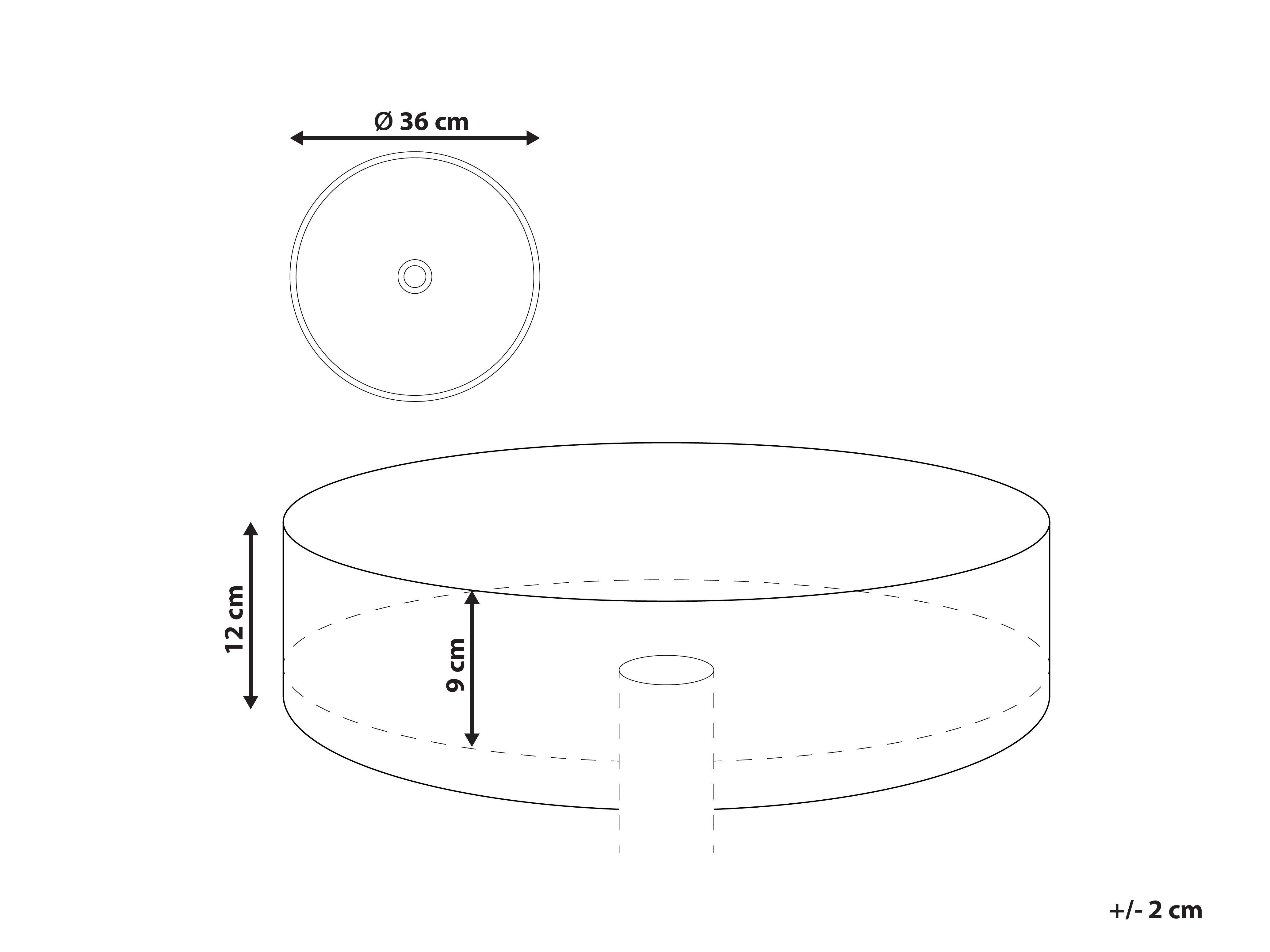 Wastafel voor aanrechtblad CALIG ⌀ 36 cm Keramiek Zwart