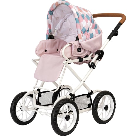 BRIO Kombi dukkevogn, dråbemønster, pink