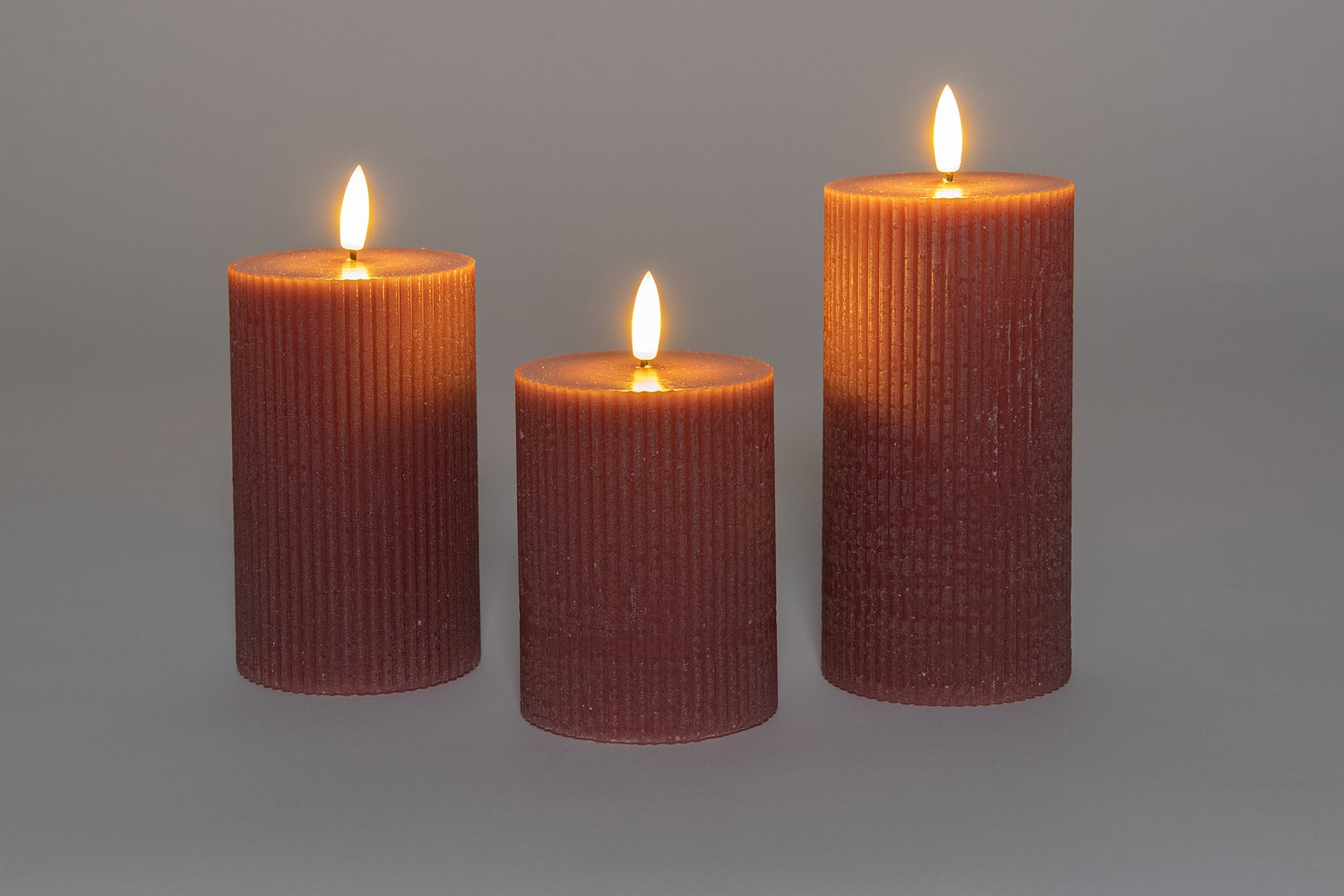 Anna's Collection led stompkaars Riba roze D 7,5 H 10 / 12,5 / 15 cm 3 stuks