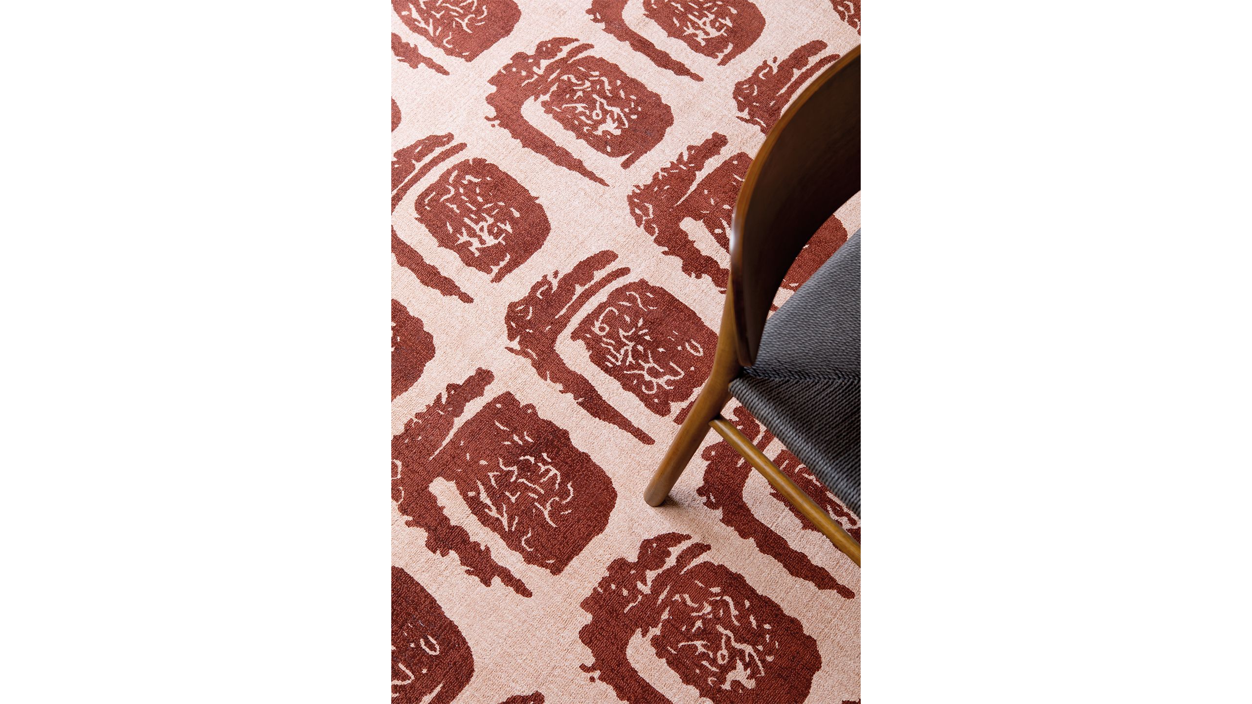 Vloerkleed Red 163003 Woodblock