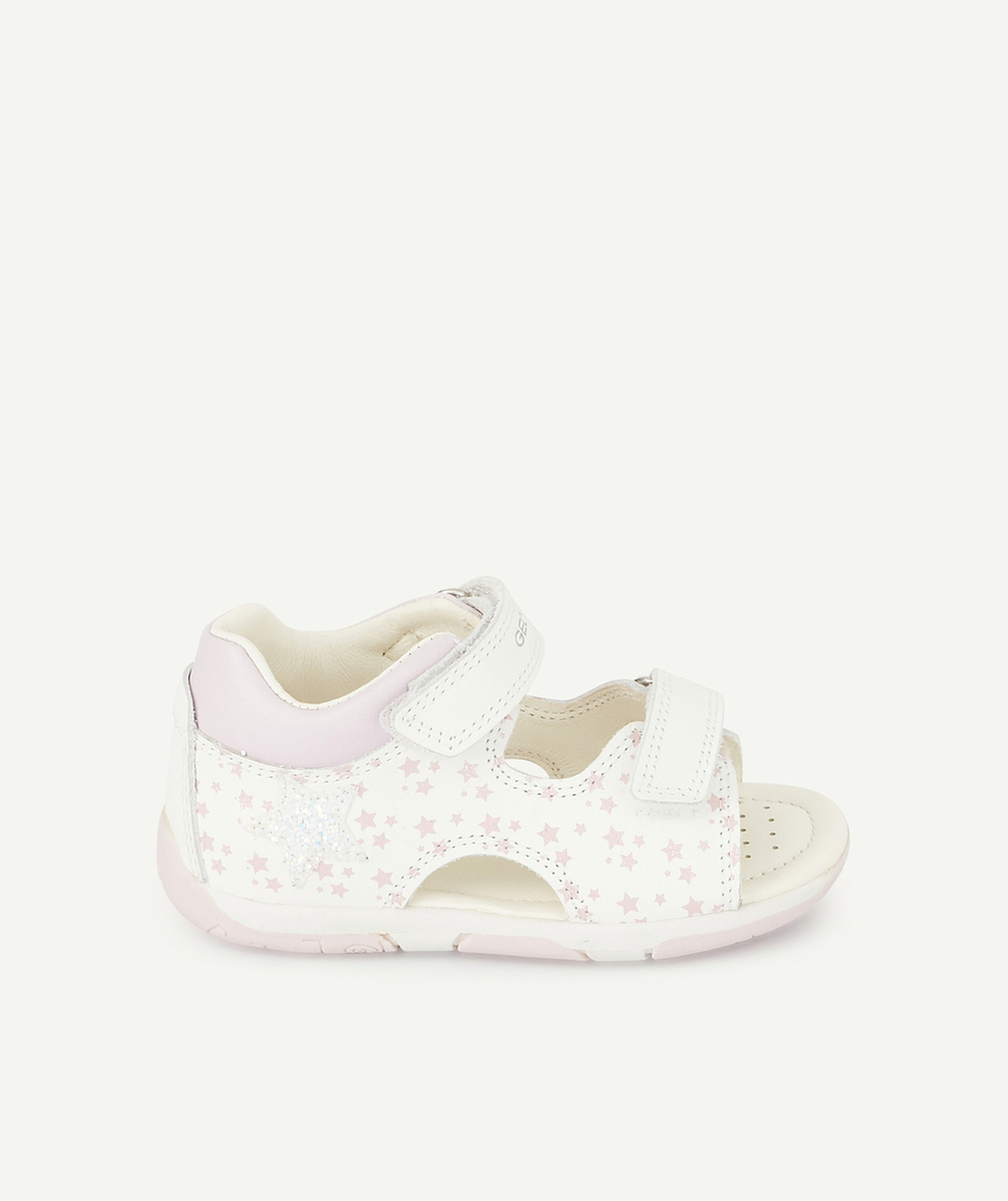 GEOXSANDALES ROSES ET BLANCHES IMPRIMÉES ÉTOILES BÉBÉ FILLE