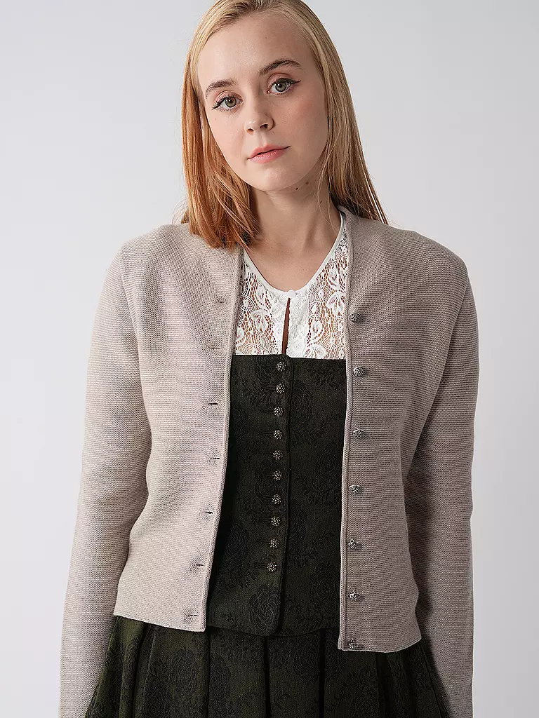 GOTTSEIDANK Trachten Strickjacke Slim Fit ANNA creme