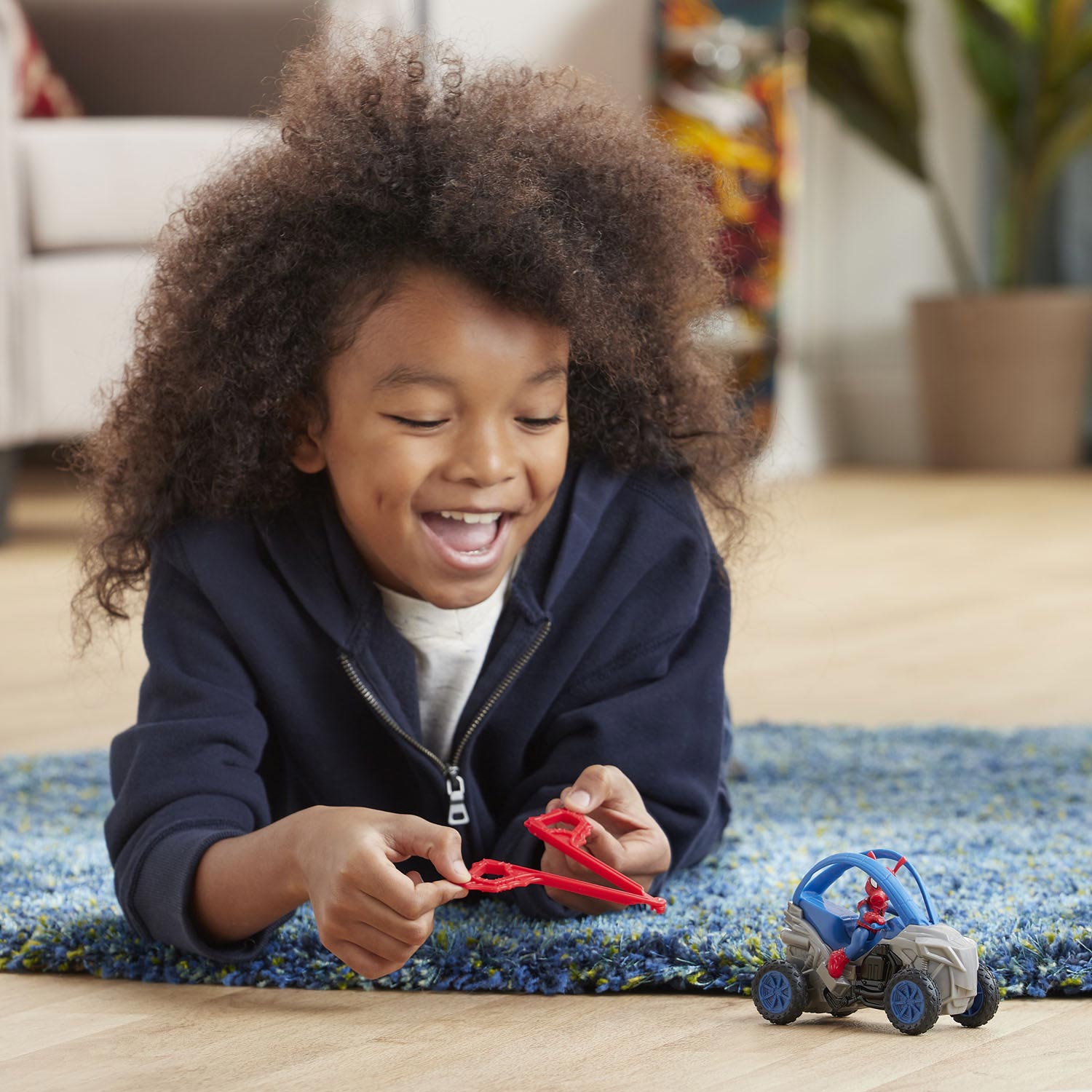 Spider-Man Rip and Go Figuur - Blauw