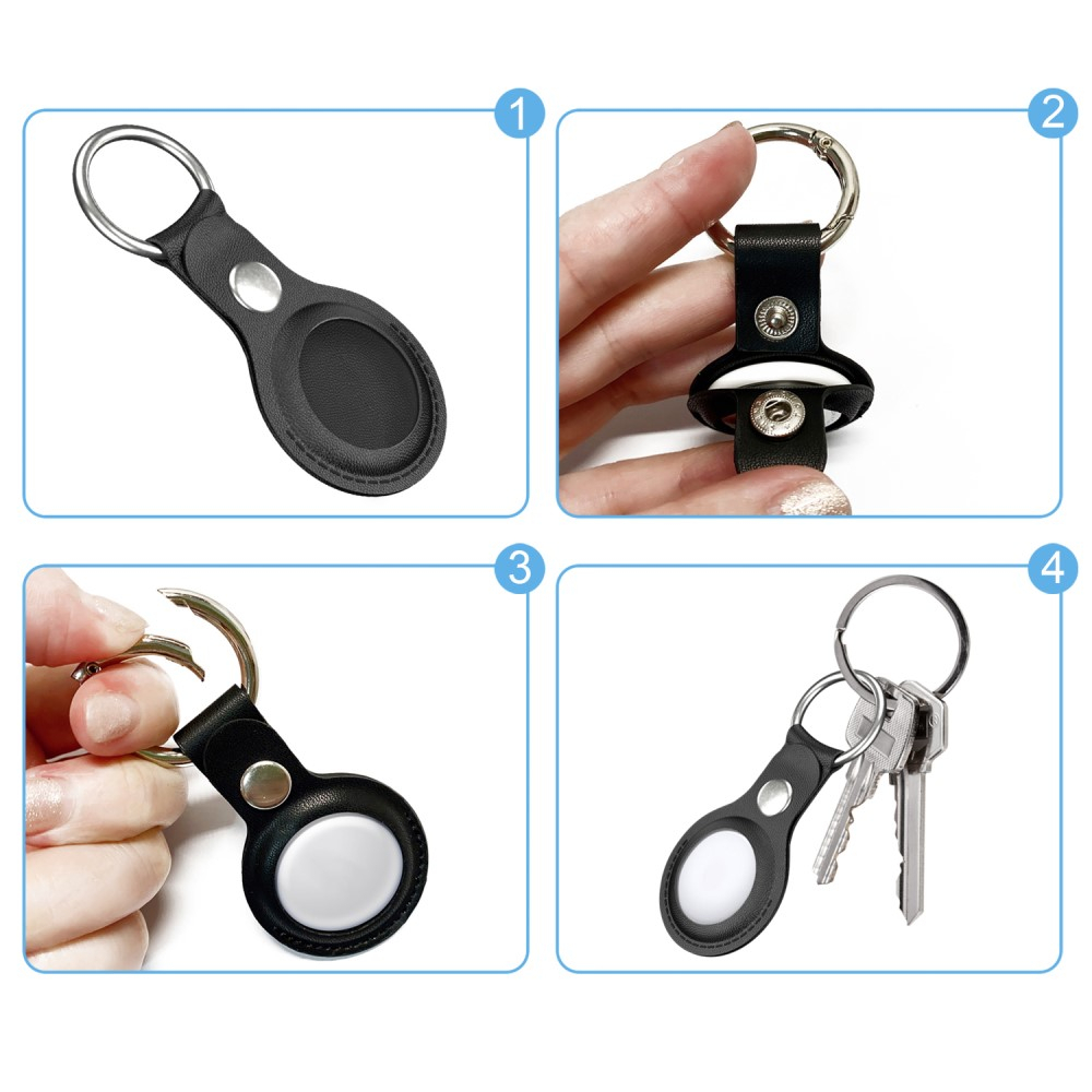 Apple AirTag Leder Schutz Hülle Schlüsselanhänger - Gelb