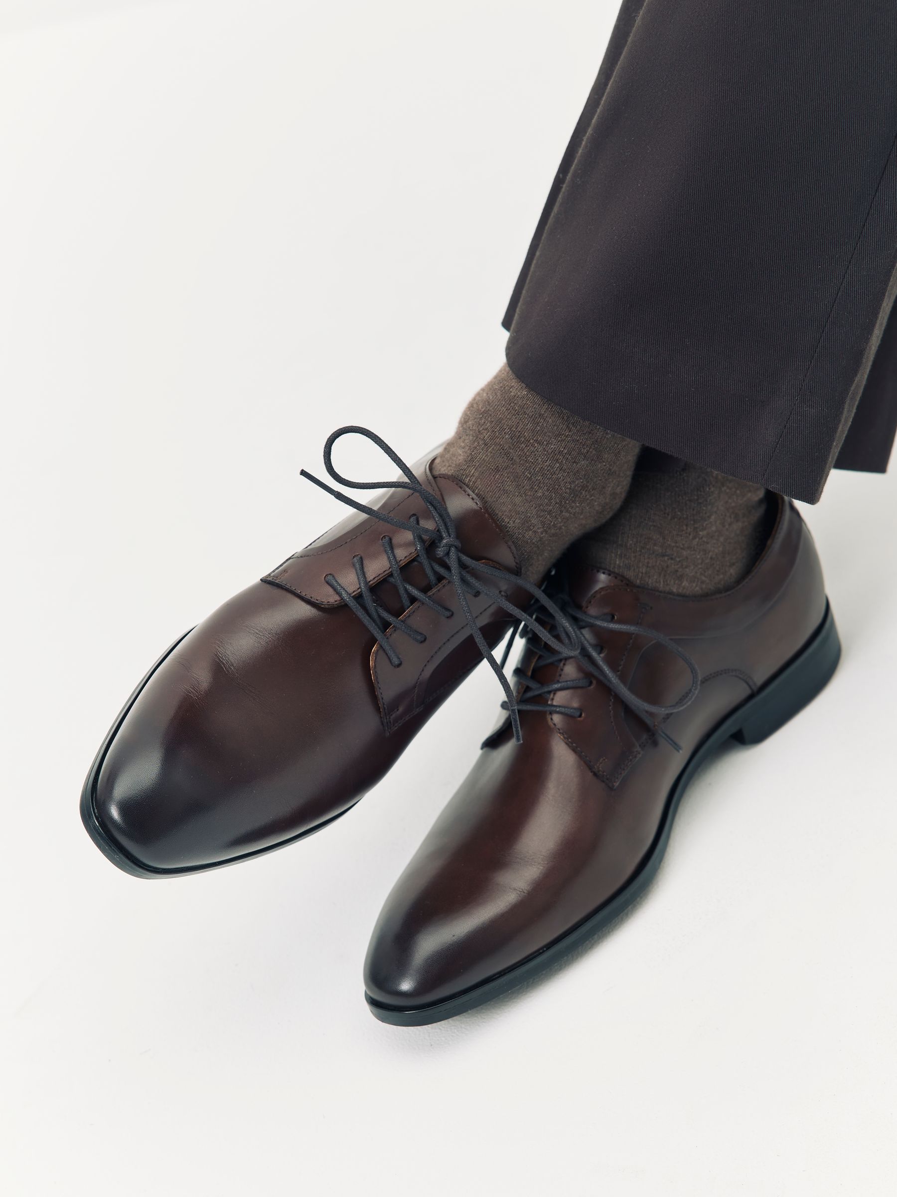 Schuh Rail Leather Derby Brown Shoes